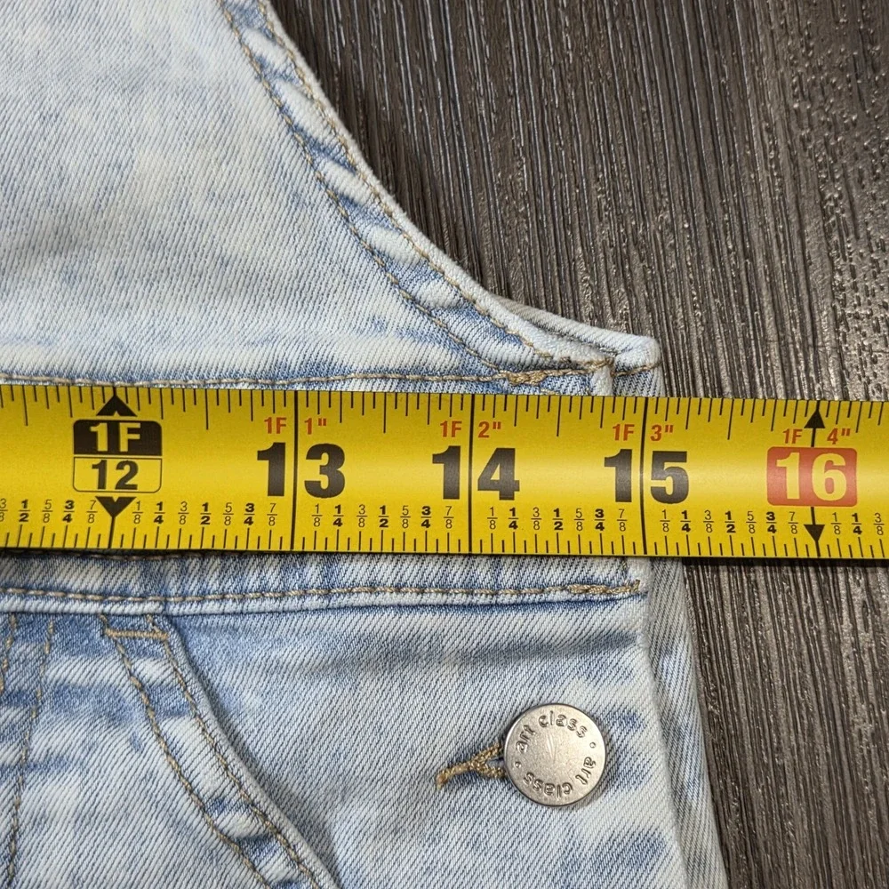 Girls Art Class Denim Overalls Jeans Dress Size Large 10-12 Light Blue Pockets